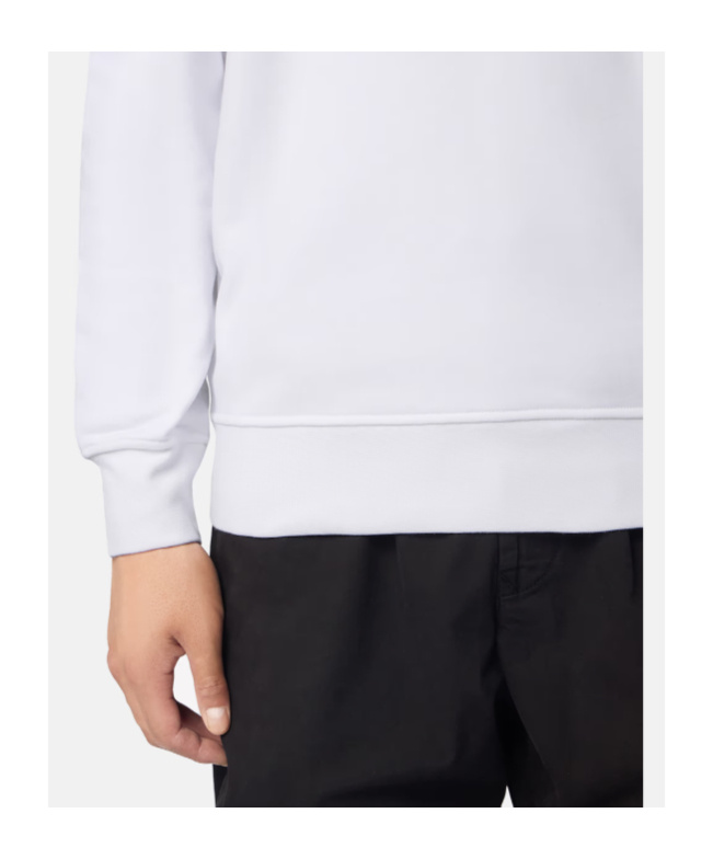 Stone Island Regular-fit Crewneck Sweatshirt With Elasticated Cuffs In White