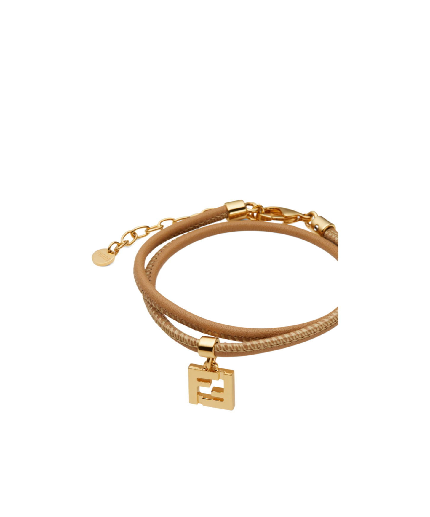 Fendi Forever Leather Bracelet In Yellow