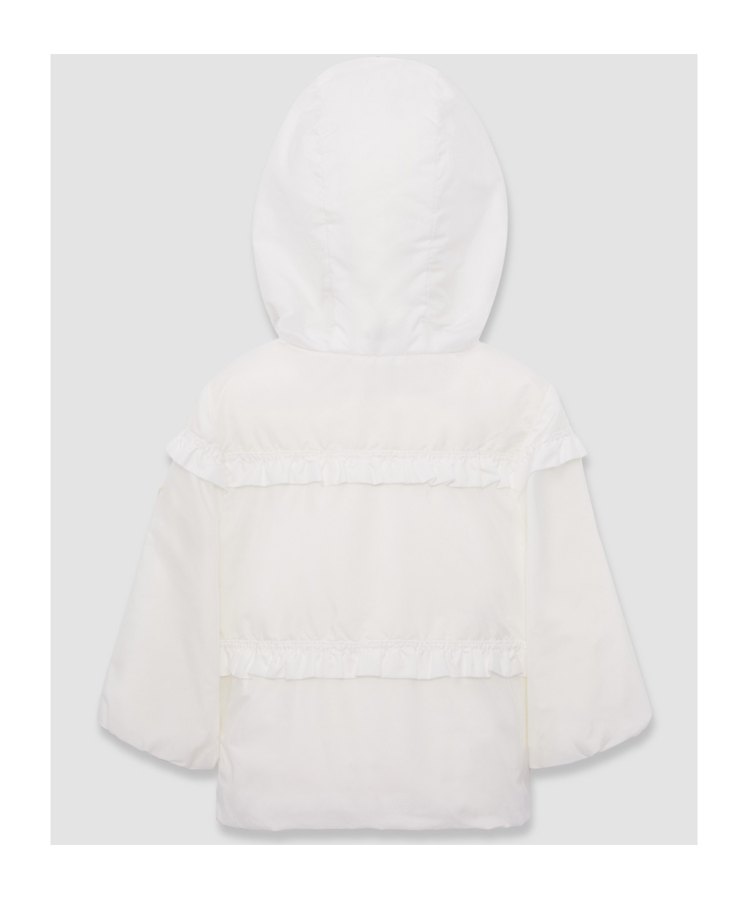 Moncler Hiti Ruffle-trim Hooded Jacket In White