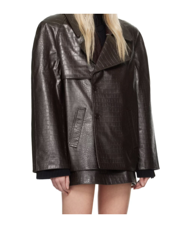 THE FRANKIE SHOP JACKET CROCODILE-EFFECT COAT