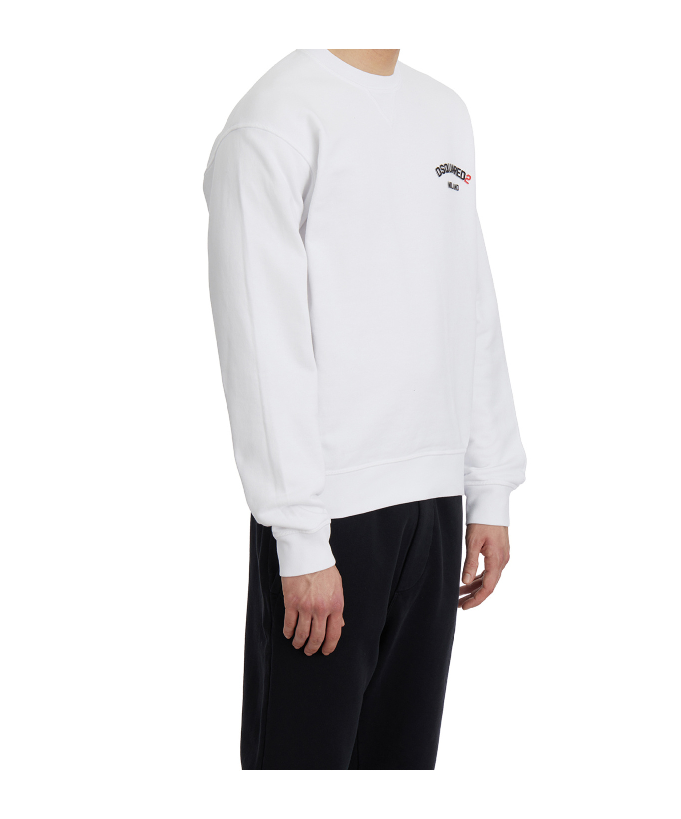 Dsquared2 Cotton Roundneck Sweatshirt In White