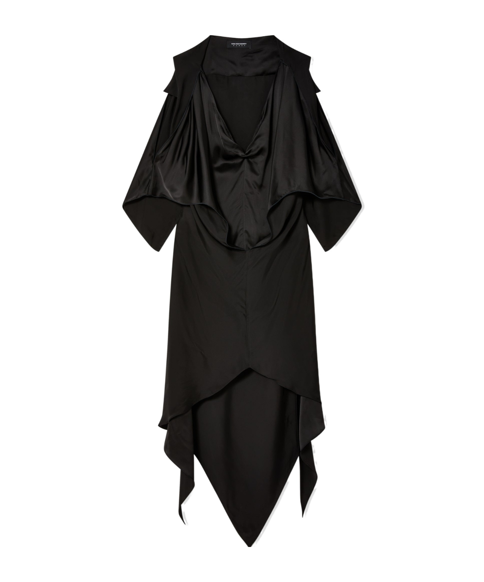 Kiko Kostadinov Black Fornax Draped Midi Dress In Black