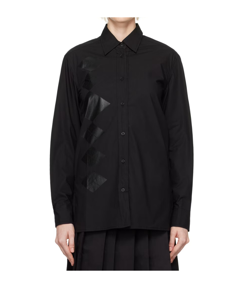 Open Yy Argyle Button Down Shirt In Black