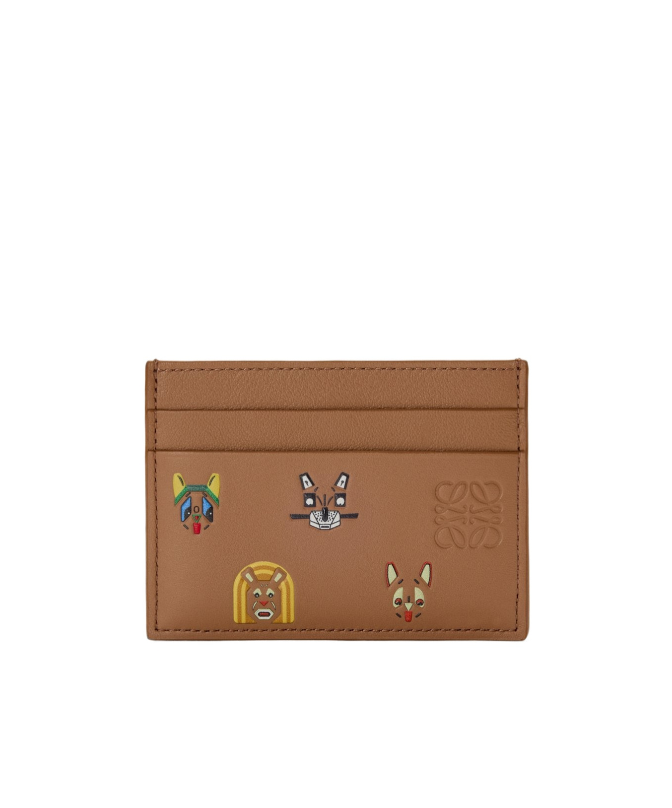 Loewe Cats Plain Cardholder In Classic Calfskin In Brown