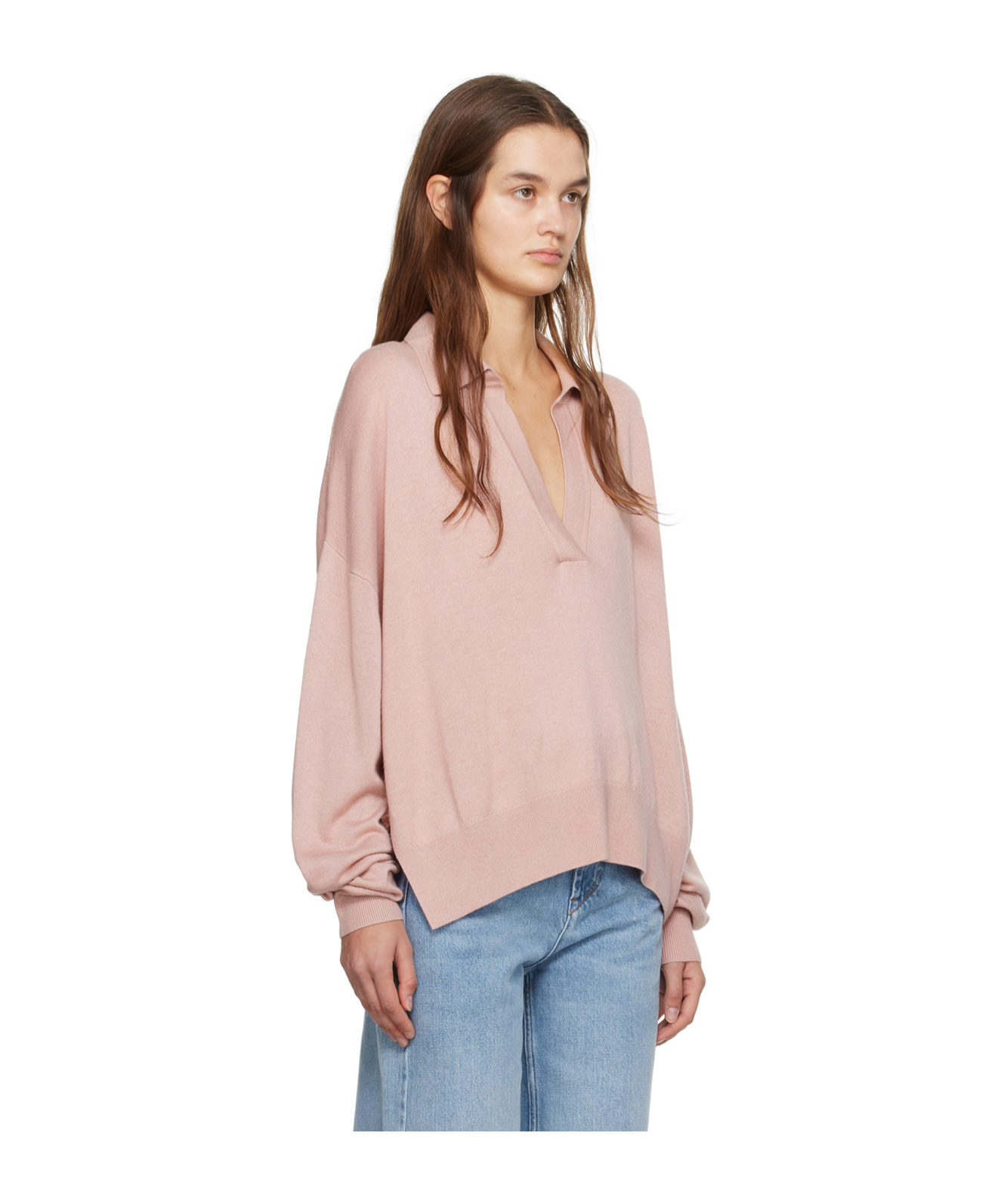Isabel Marant Galix Long-sleeved Polo Shirt In Pink