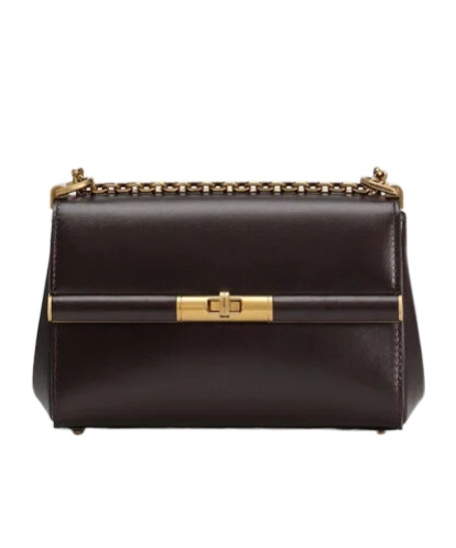 Dolce & Gabbana Mini Marlene City Shoulder Bag In Grained Leather In Black