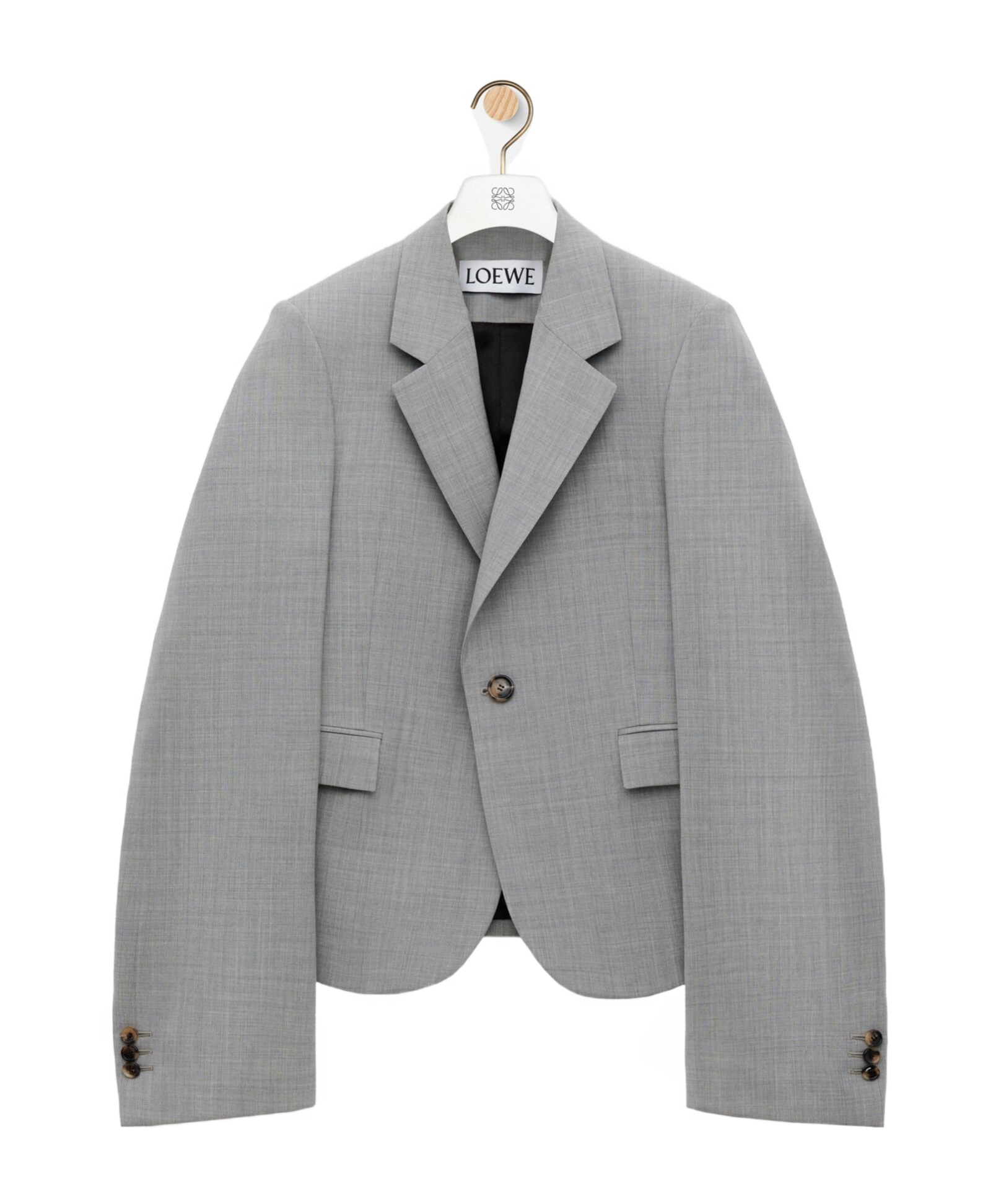 Shop Loewe Jacket In Wool In Gray
