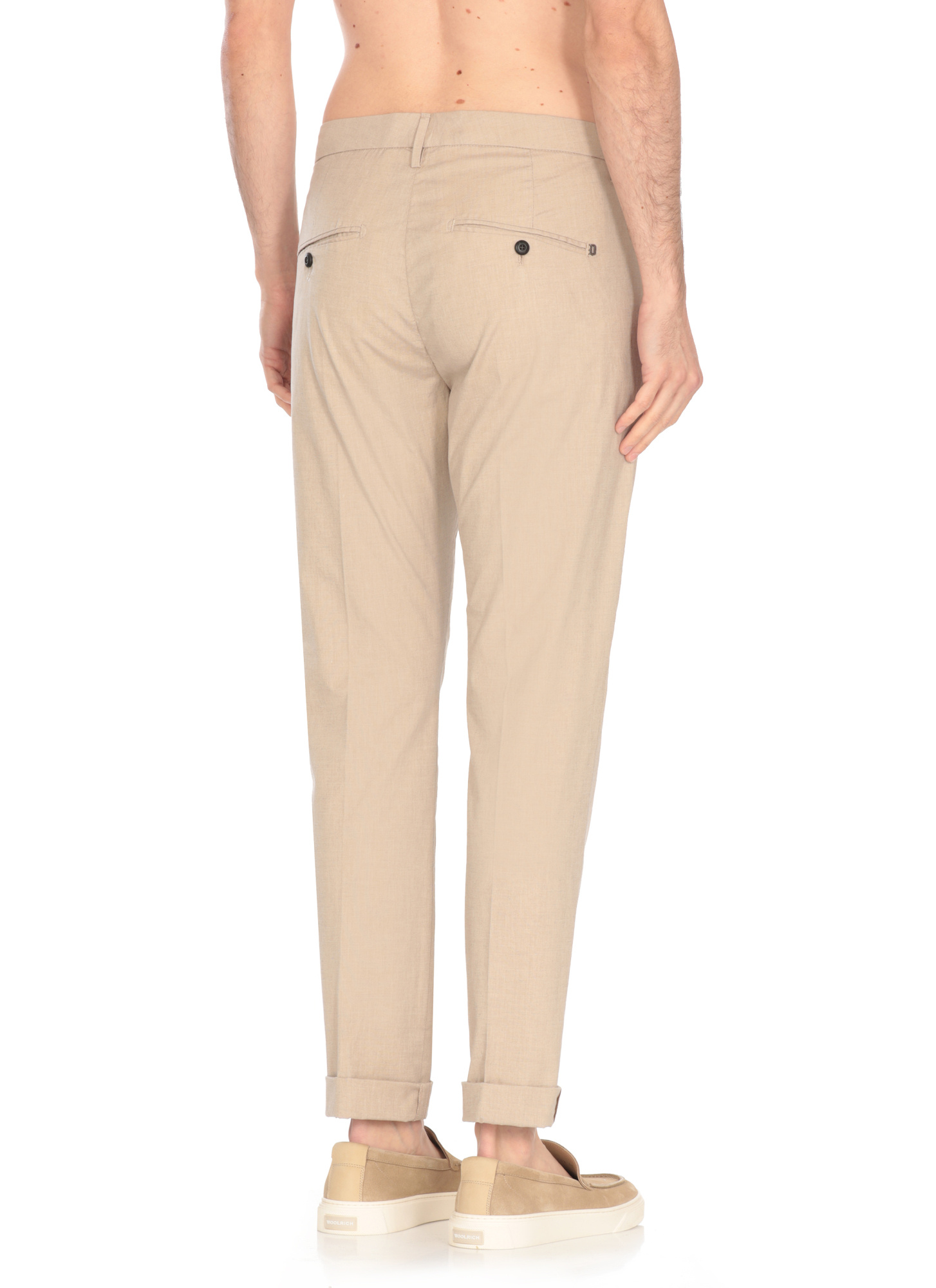 Dondup Cuffed Slim Fit Pants In Neutral