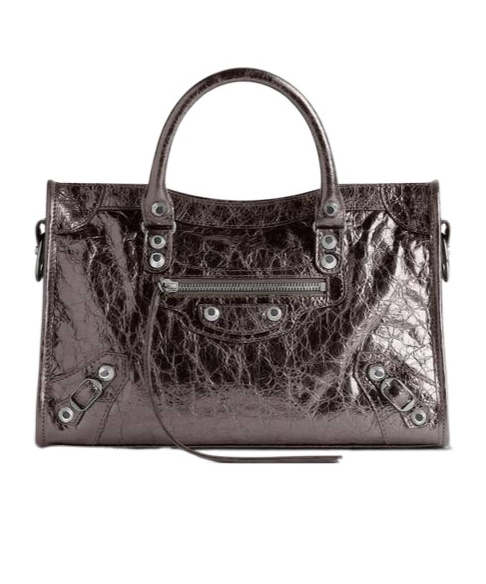 Balenciaga Le City Small Shoulder Bag In Steel Gray