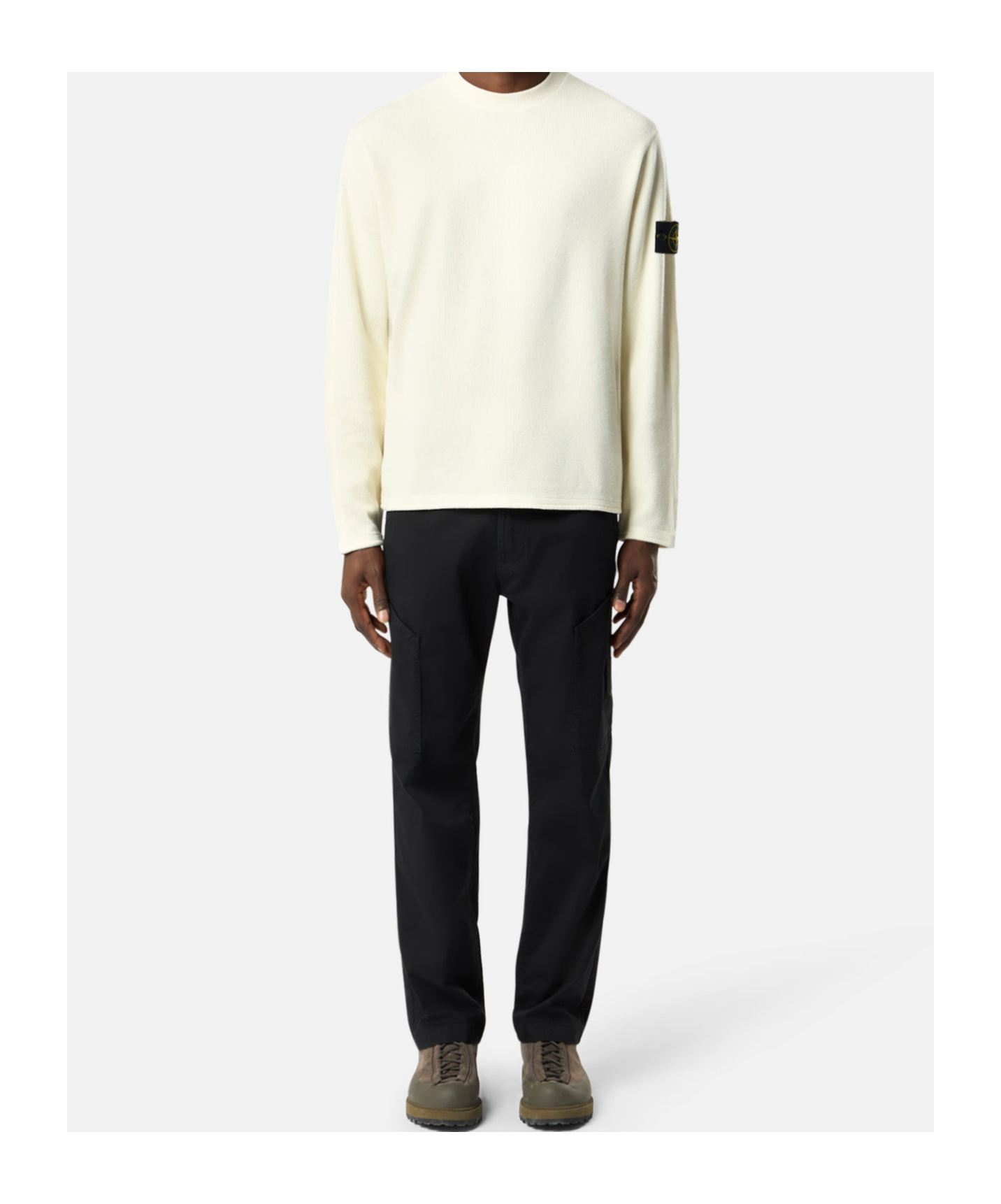 Stone Island Comfort Fit Crew Neck Sweatshirt With Back Yoke In Neutral
