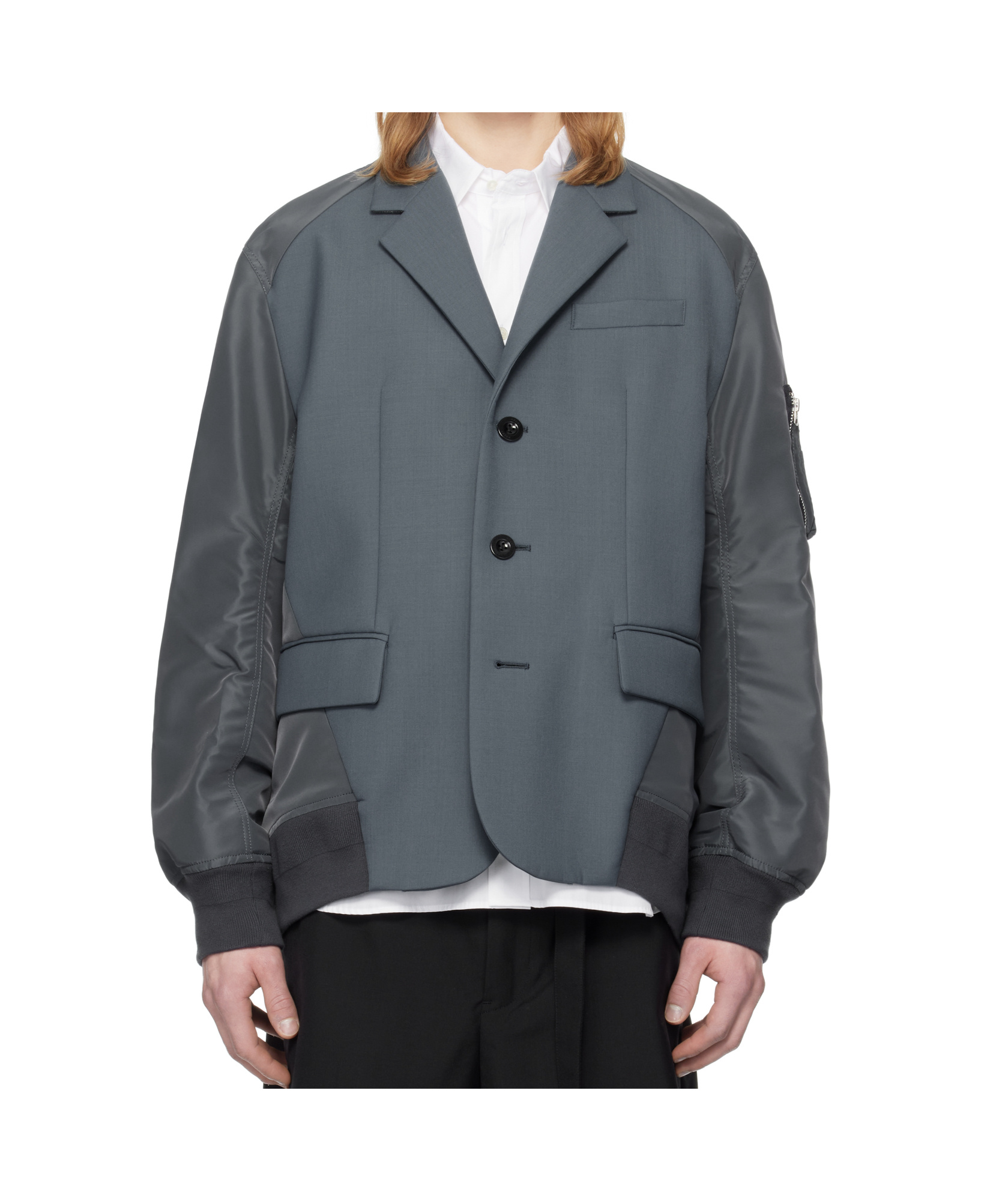 Sacai Long-sleeved Suit Jacket In Multicolor