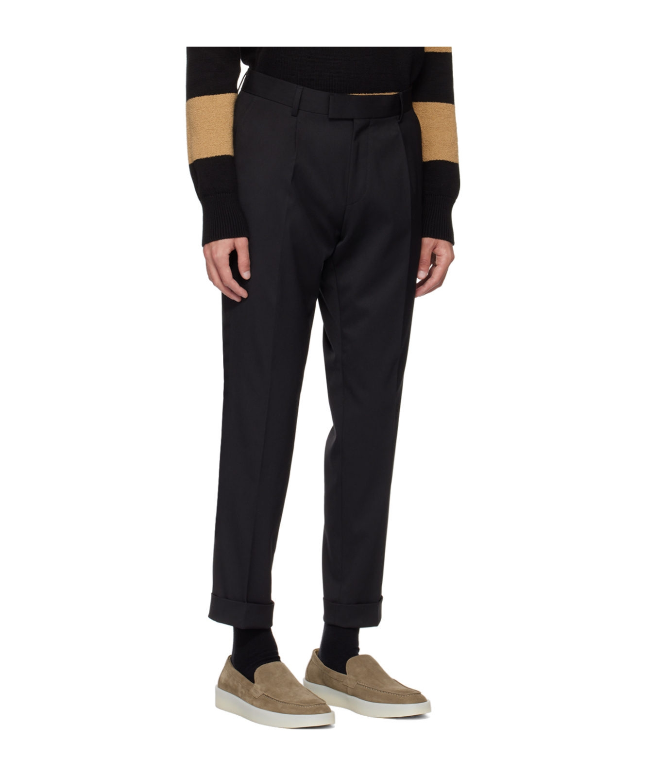 Hugo Boss Belt-loop Casual Pants In Black