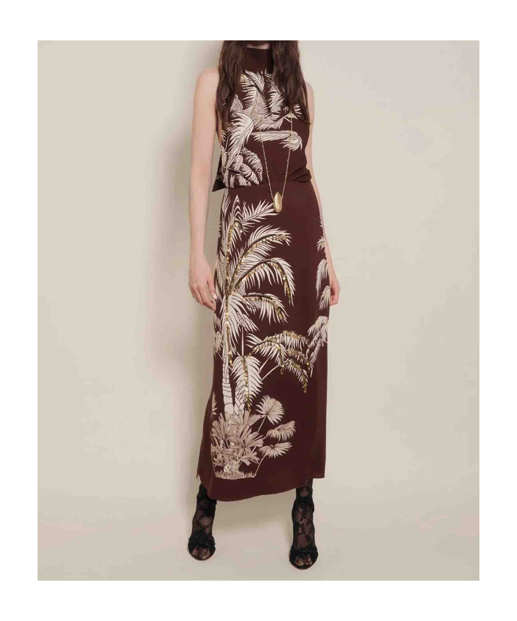 Johanna Ortiz Sleeveless Dress In Burgundy