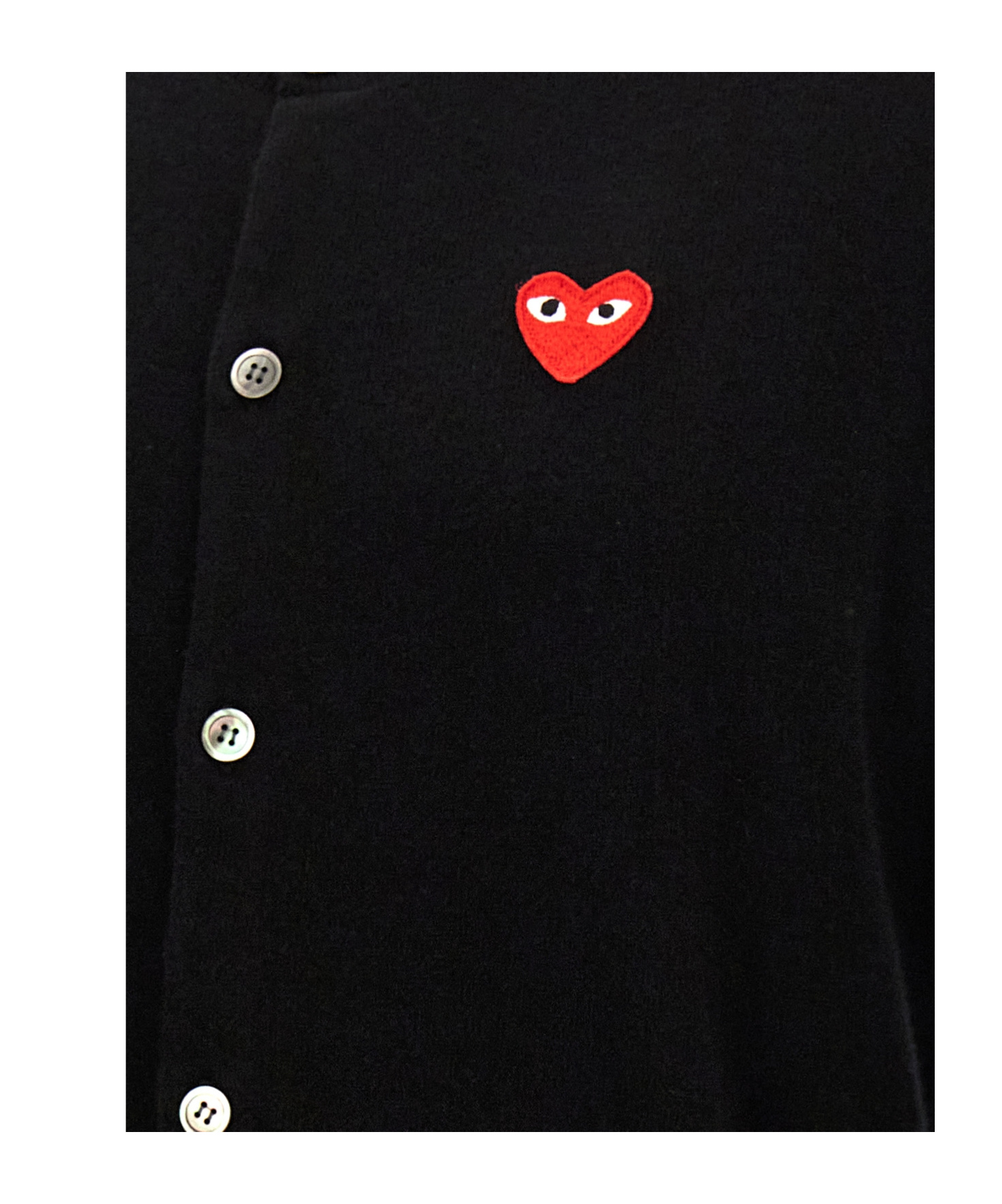 Comme Des Garçons Play Long-sleeved Knitted Cardigan In Black