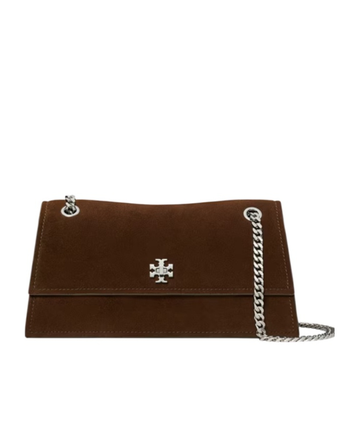 Tory Burch Kira Turnlock Suede Convertible Shoulder Bag In Brown