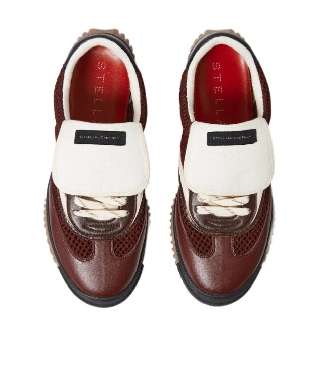 Stella Mccartney S-wave Sport Alter Mat And Mesh Sneakers Wine In Burgundy