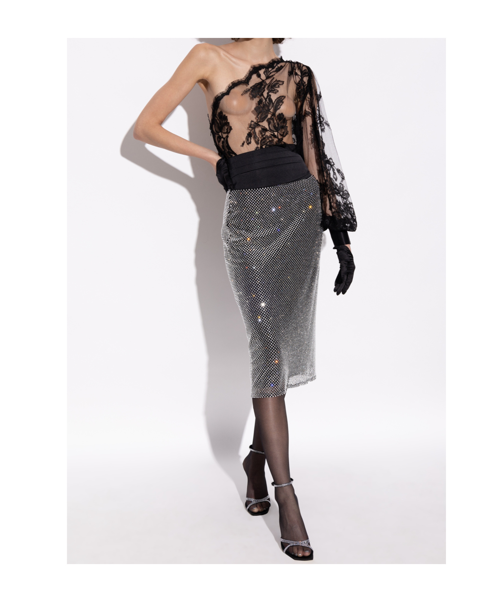 Dolce & Gabbana One-shoulder Blouse In Black