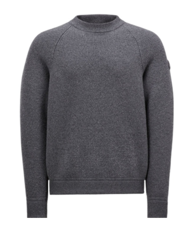 Moncler Long-sleeved Wool Sweater In Black