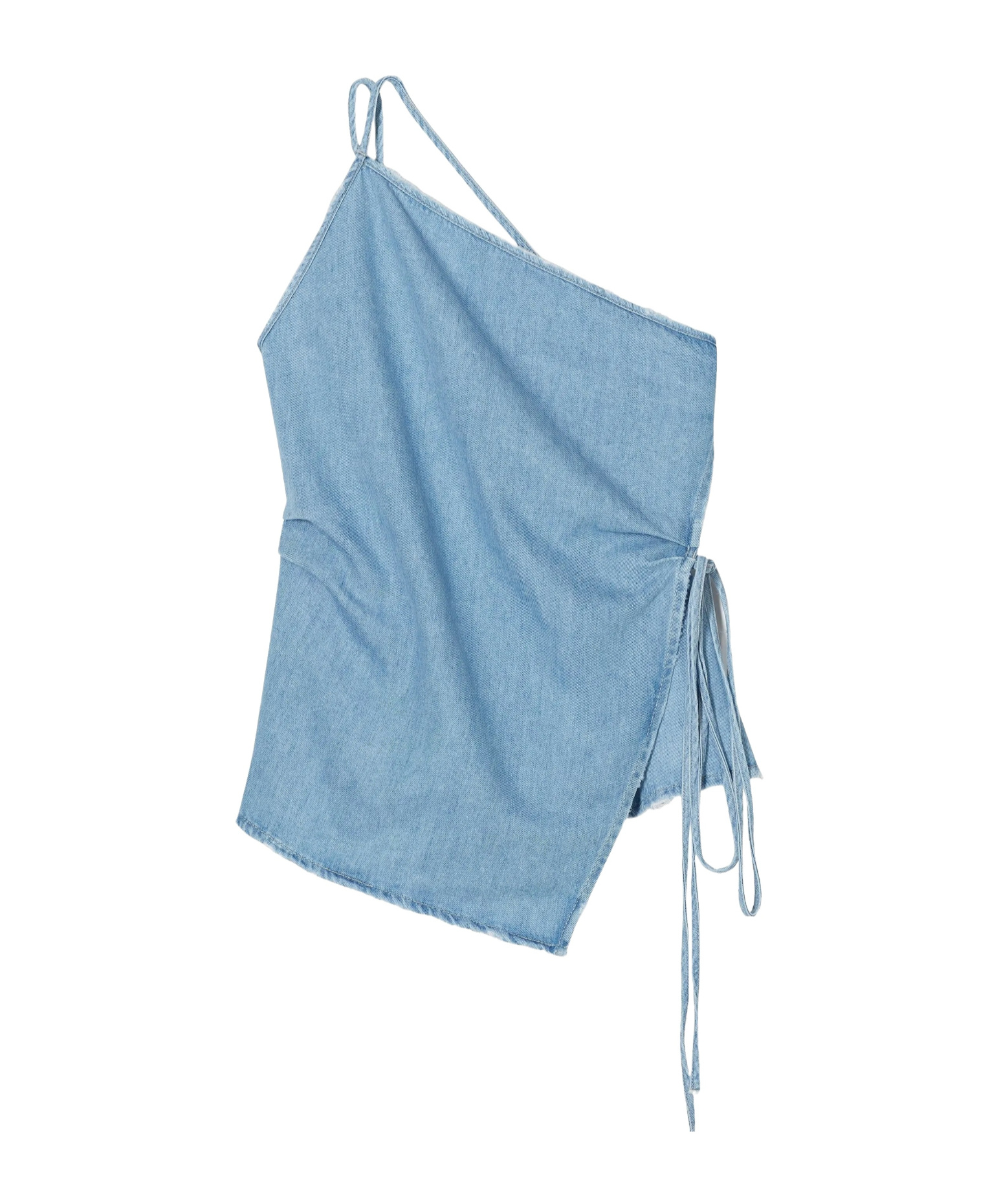 Shop Closed Wrap-design Denim Top