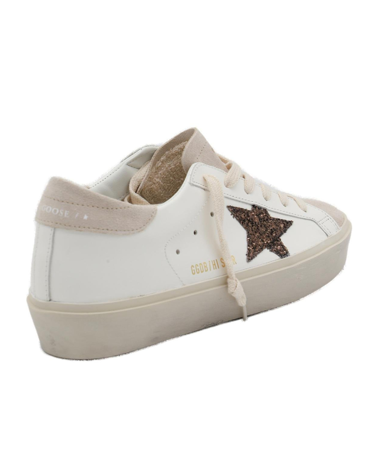 Golden Goose White And Beige Sneakers In Nude
