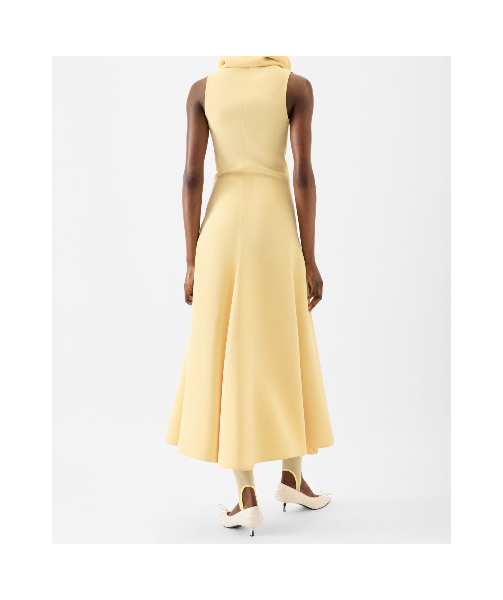 Jacquemus La Robe Triangle Crepe Midi Dress In Yellow