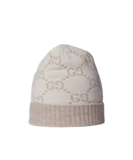 Gucci Gg Cashmere Jacquard Hat In Neutral