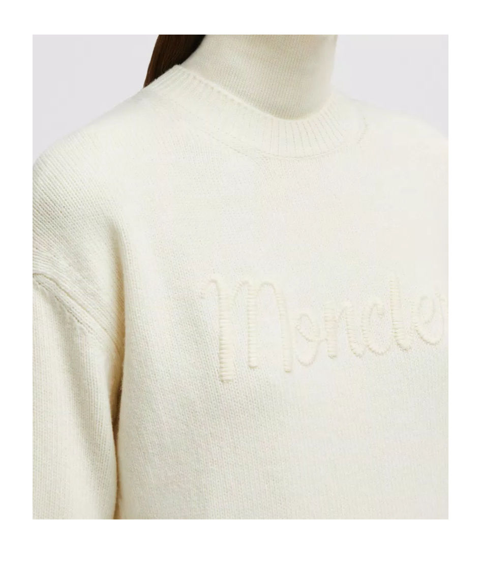 Moncler Embroidered Wool Cashmere Jumper In White