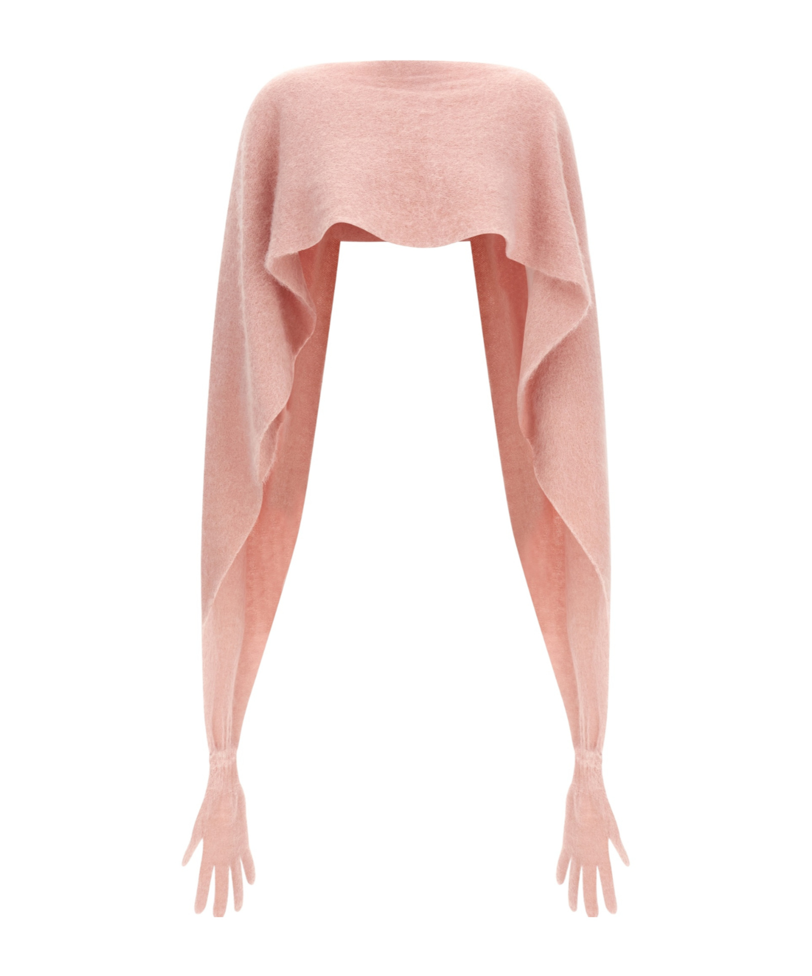 Moschino Gauzy Mohair Blend Cape In Pink