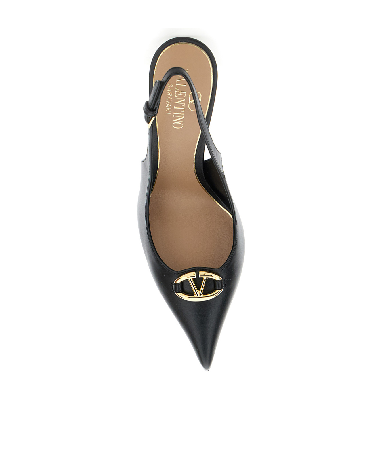 Shop Valentino Vlogo The Bold Pointed Toe Slingback Pumps In Black