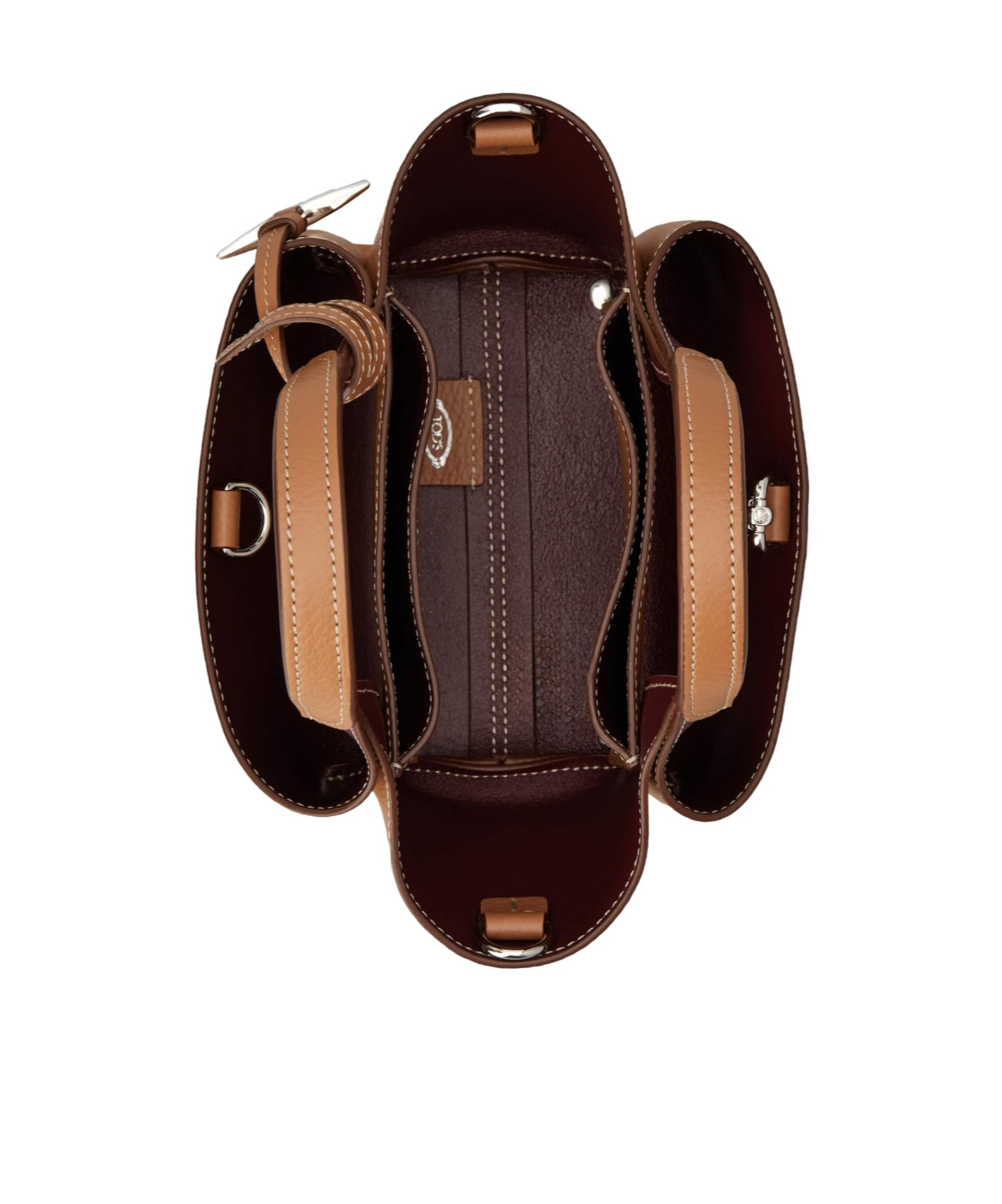 Tod's Logo Charm Tote Bag In Brown