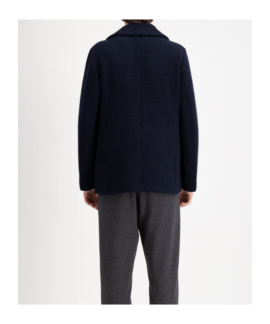 Harris Wharf London Caban Doppiopetto In Lana Cotta In Blue