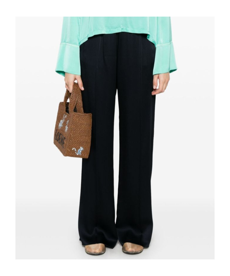 Forte Forte Dark Blue Straight Leg Trousers In Black