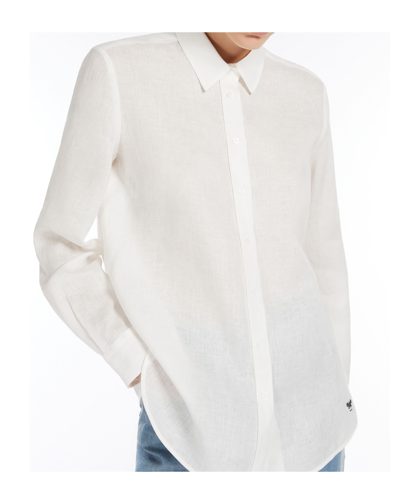 Weekend Max Mara Classic Linen Shirt In White