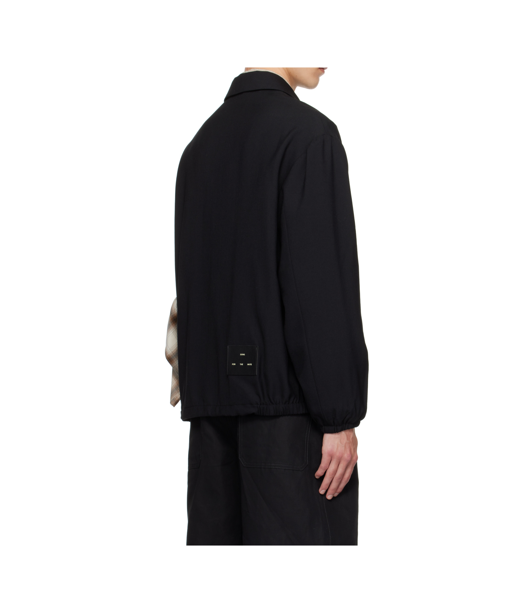 Song For The Mute Black Gabardine Slim Coach Jacket In Black