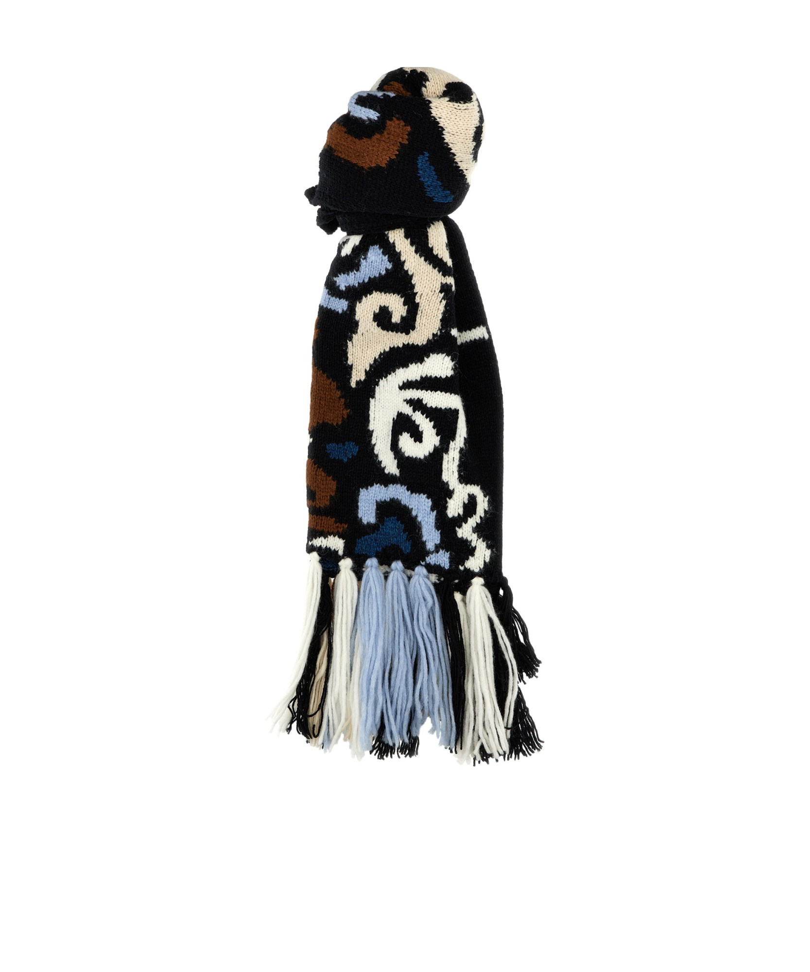Shop Ermanno Scervino Patterned-jacquard Scarf In Black