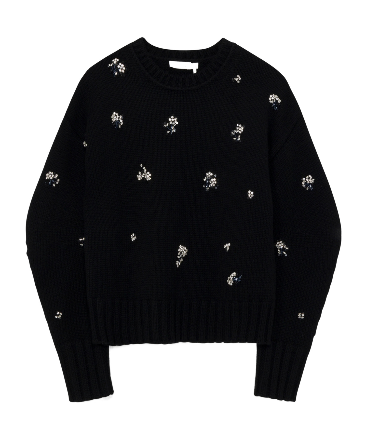 Simkhai Crew Neck Long Sleeve Sweater In Black