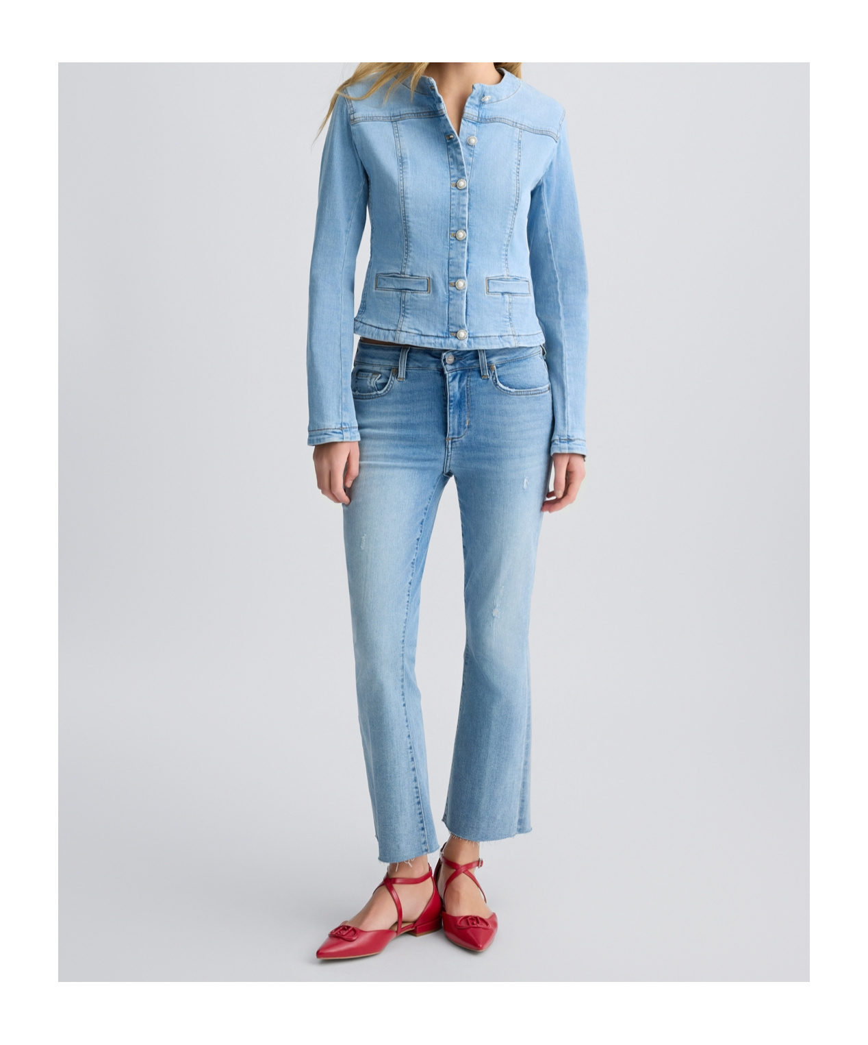 Shop Liu •jo Liu Jo Button-up Denim Jacket In Blue
