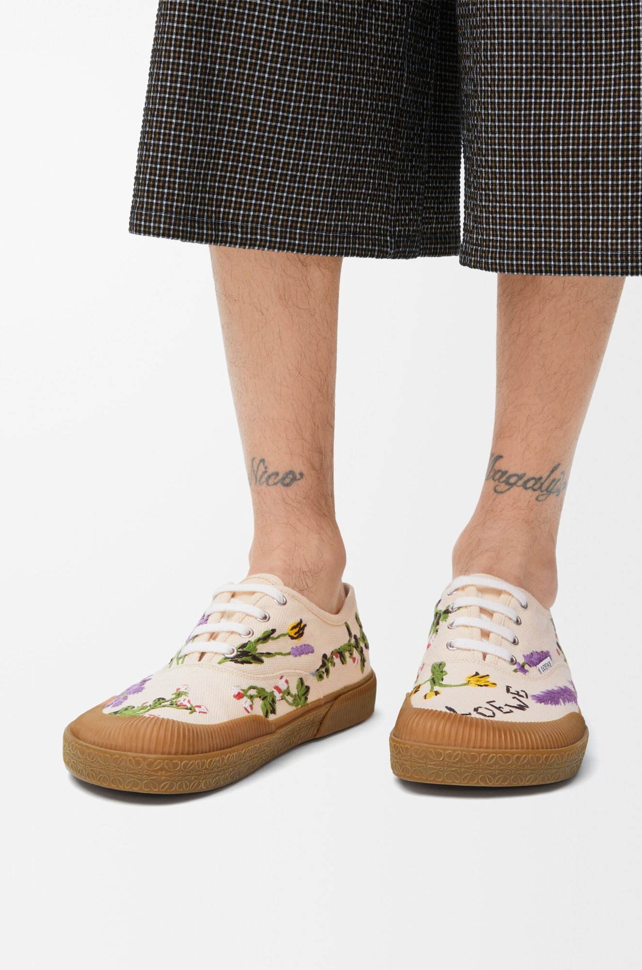 Loewe Terra Vulca Embroidered Canvas Sneakers In White