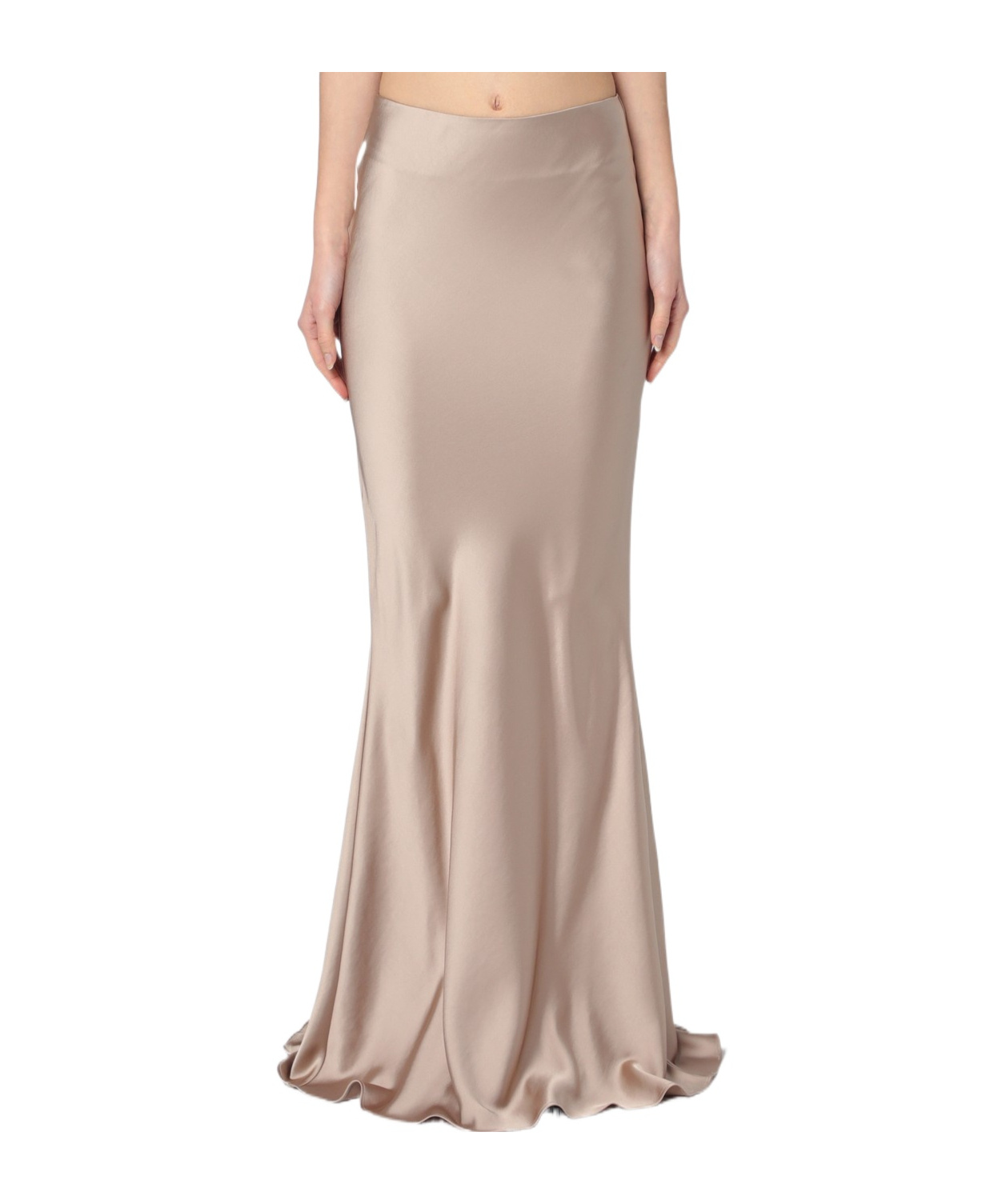 The Andamane Nemesia Bias-cut Midi Skirt In Nude
