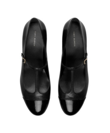 Tory Burch Round Head Ballet Shoes In Black