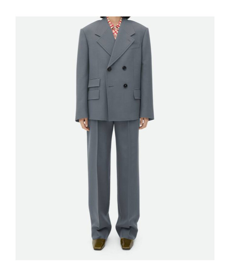 Bottega Veneta Wool Mohair Suit Coat In Gray