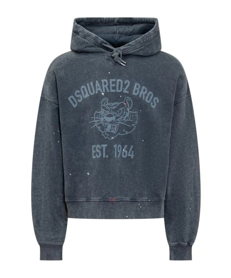 Dsquared2 Long-sleeved Hooded Hoodie In Black