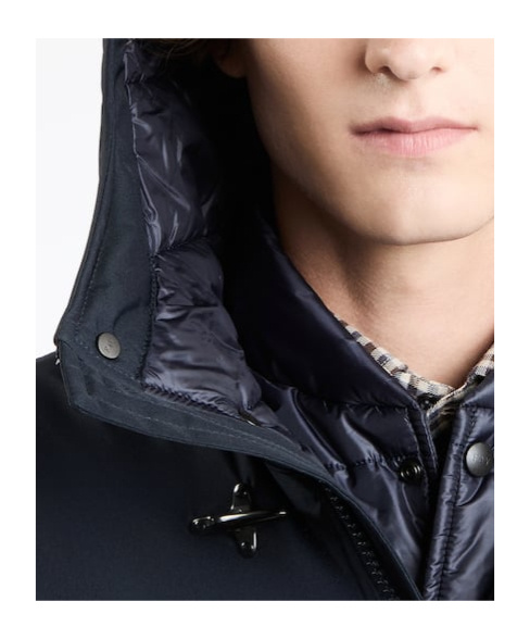 Fay Navy Blue Double Front Caban Jacket In Black