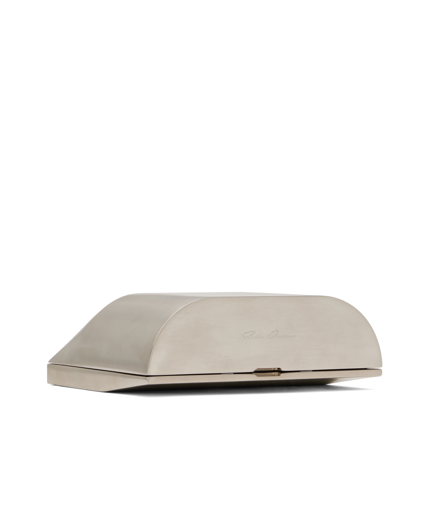 Rick Owens Silver Hollywood Prong Clutch In White