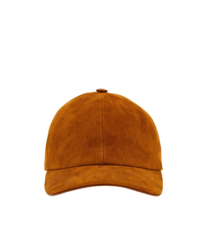 Ferragamo Corduroy Baseball Cap In Brown