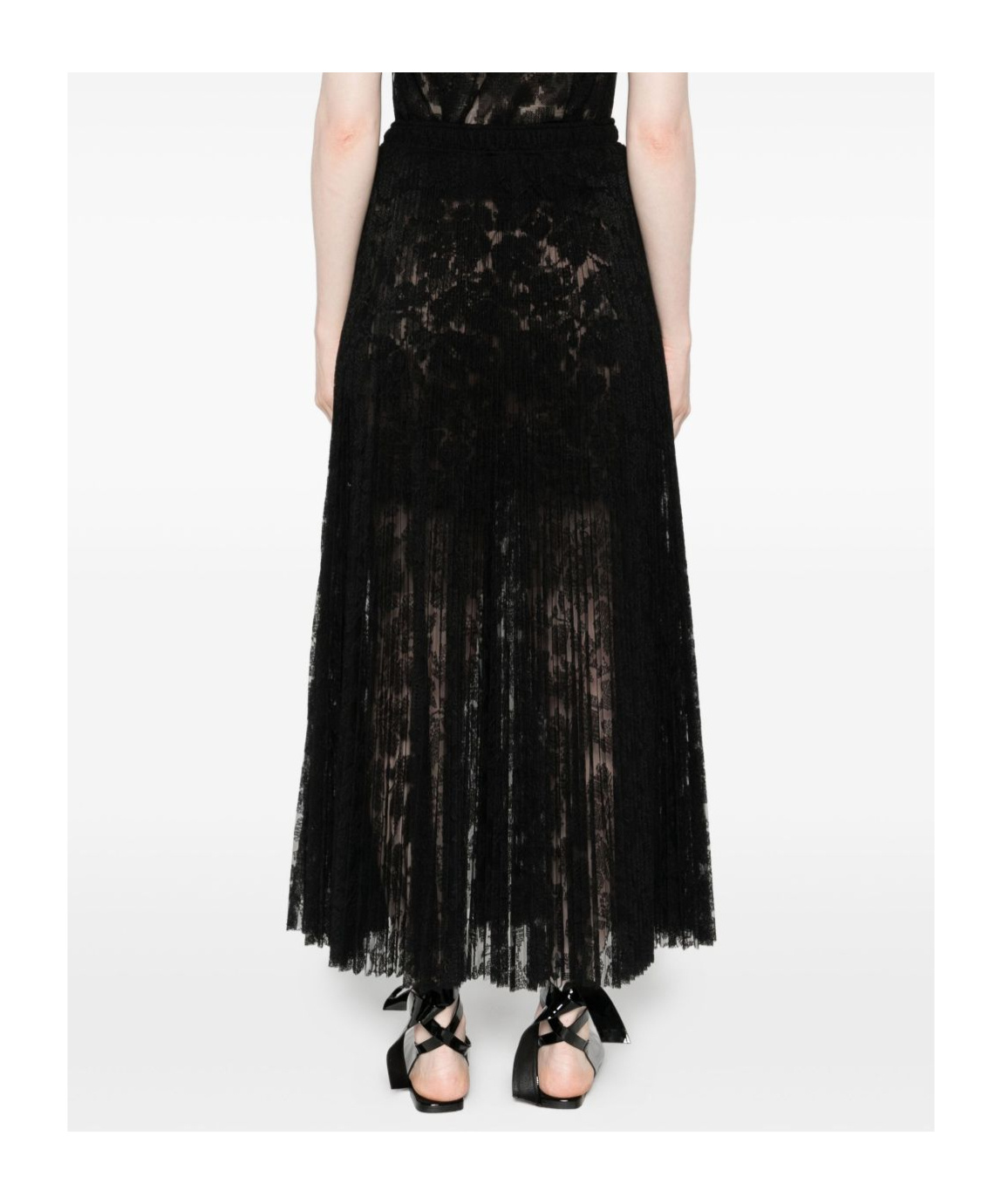 Ermanno Scervino Pleated Midi Skirt In Black
