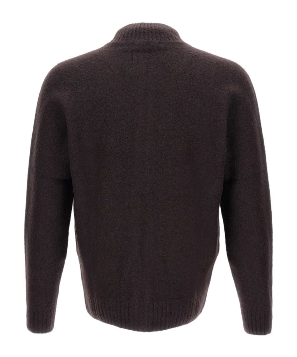Drumohr Zip High-neck Sweater In Brown
