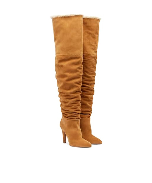 PARIS TEXAS SOLID COLOR SUEDE OVER-THE-KNEE BOOTS