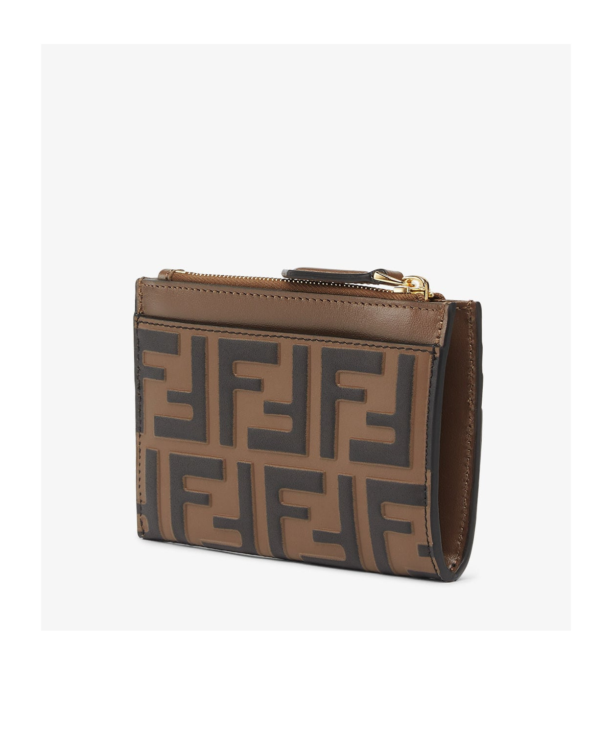 FENDI BROWN LEATHER CARD HOLDER