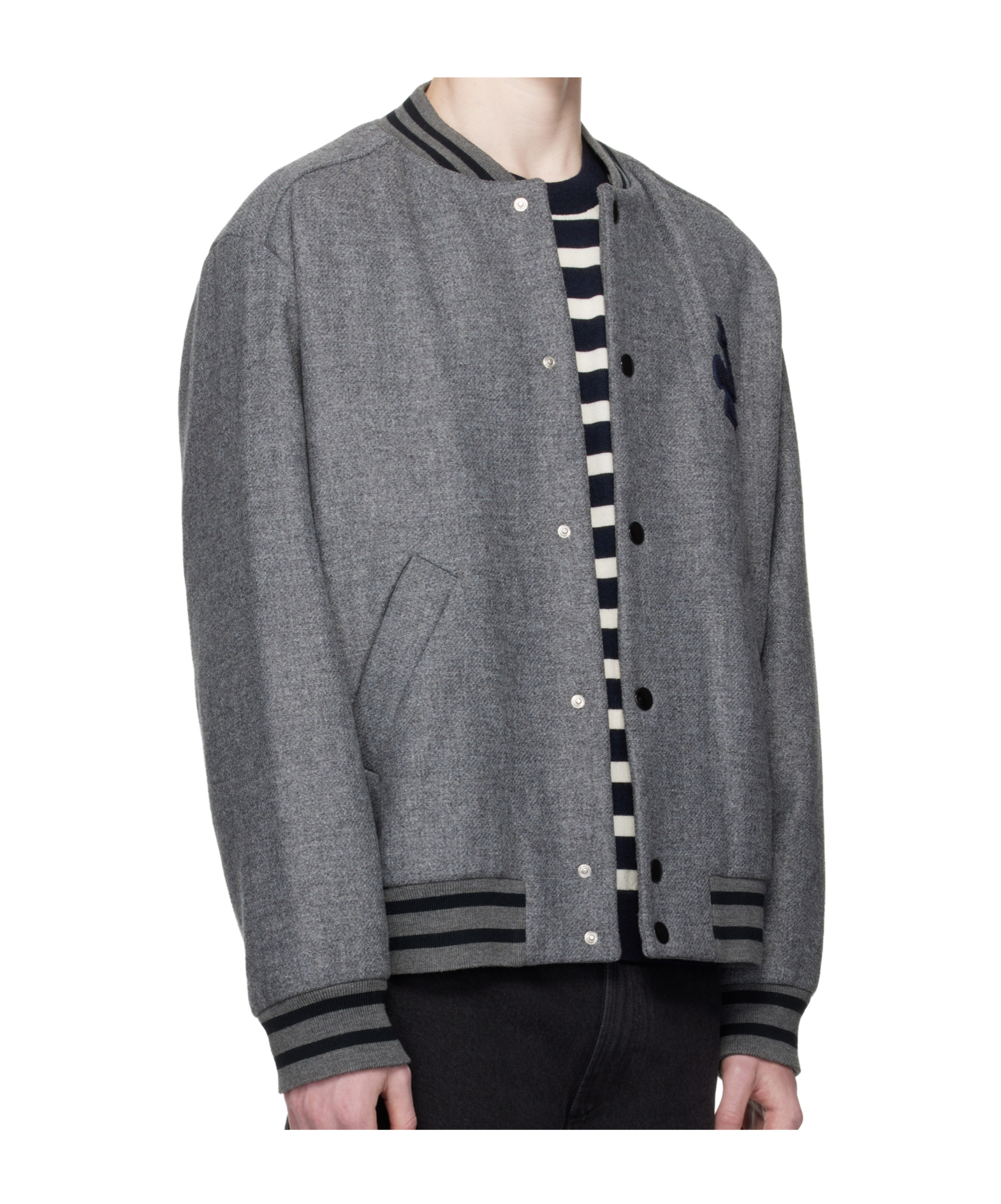 Apc Crew Neck Long Sleeve Casual Jacket In Gray